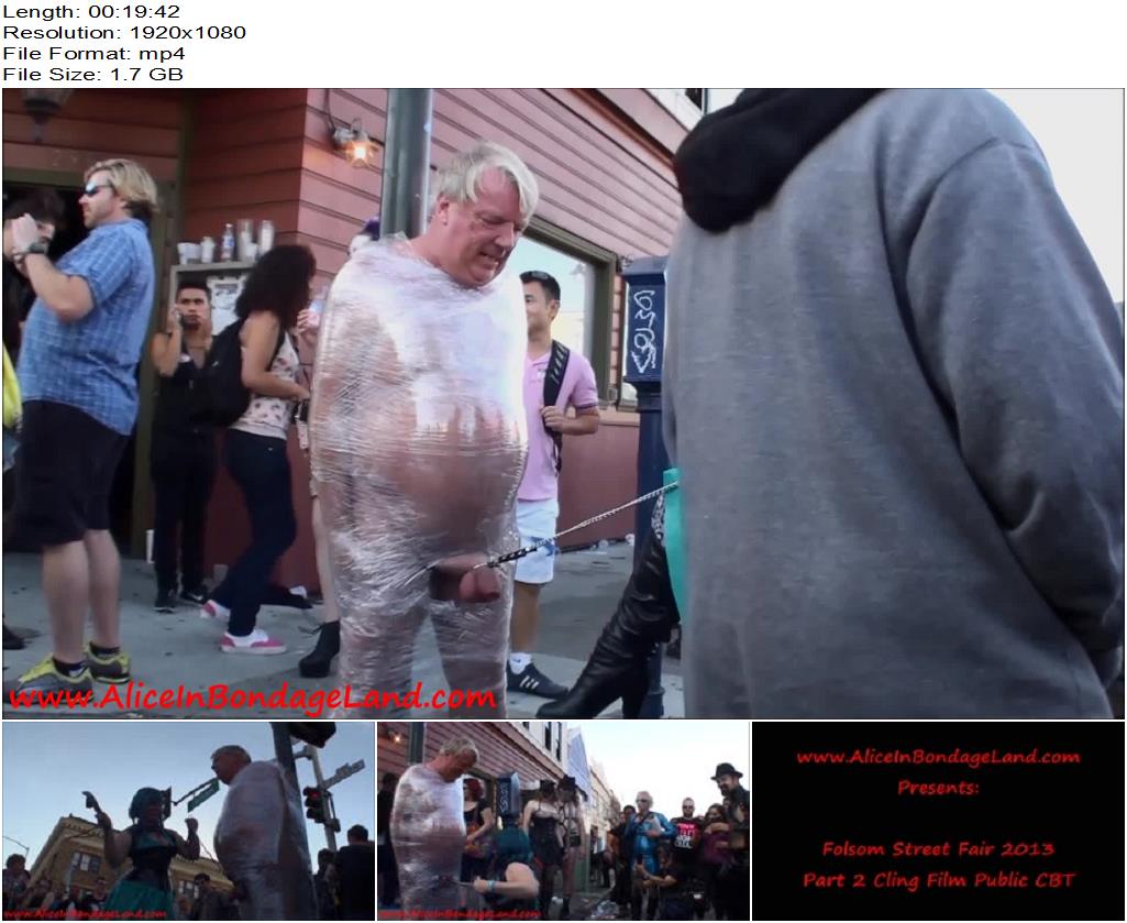 Folsom Street Fair Public CBT  Lightpost FemDom Ballbusting Humiliation preview