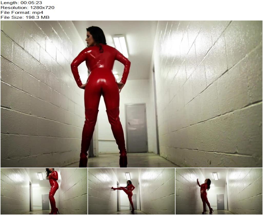 Goddess Alexandra Snow  Red Catsuit Photoshoot preview