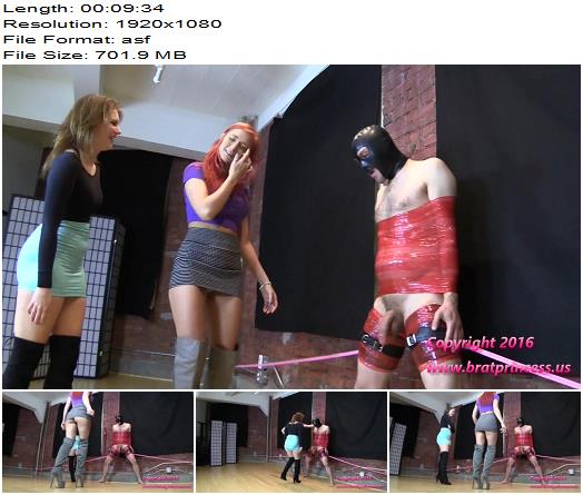 Amadahy and Kendall Ballkick Male Tied to Corners of Room 1080 HD preview