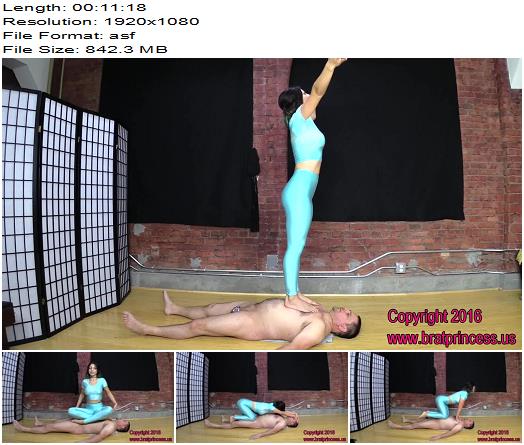 Brat Princess 2 Alexa  Practices Yoga with Human Mat 1080 HD preview