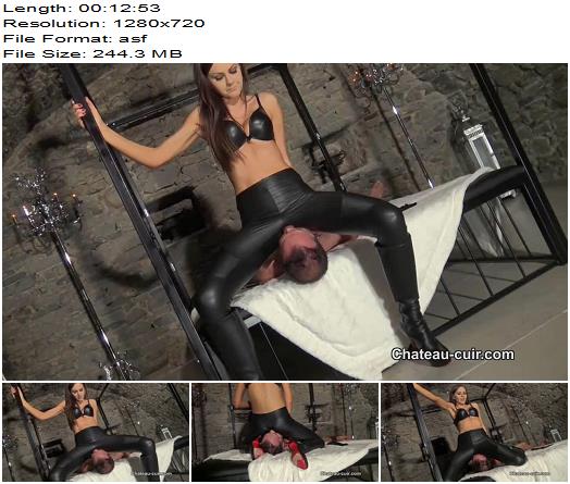 ChateauCuir  Tina Kay  Smothered under Tinas leather leggings preview