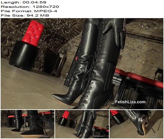 Fetish Liza Chastity Leather Slave preview