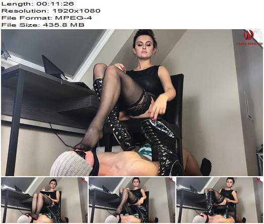 Crazy Lena  Slave lick my Boots and smell my Feet Human Furniture Foot Smelling Stockings preview