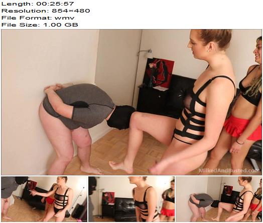Milked And Busted  Eden and Daphne and BallBusting Slave preview