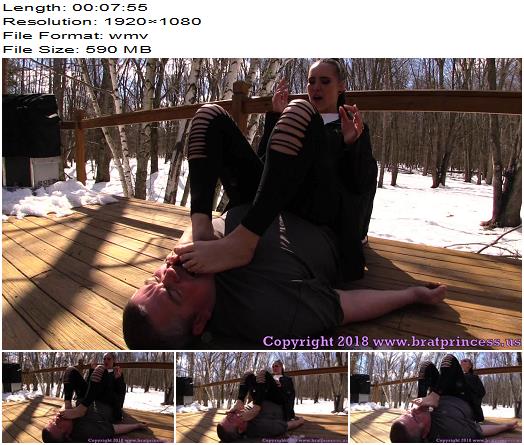 Brat Princess 2  Natalya  Uses Human Ashtray in the Snow 1080 HD  Smoking preview