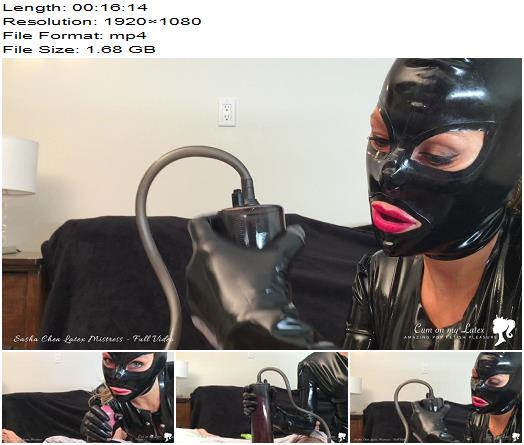 Cum on my Latex  Latex Mistress Pump his slave cock and Ruin His Orgasm preview