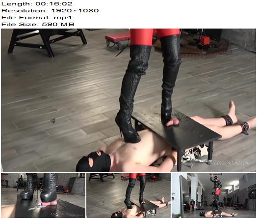 Mistress Gaia  Sexy Leather Bootjob 1080 HD  Forced Orgasm preview