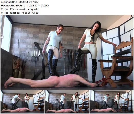 FEMDOMPOVCLIPS  Whipped On The Floor   Miss Jayla And Mistress Medina  preview
