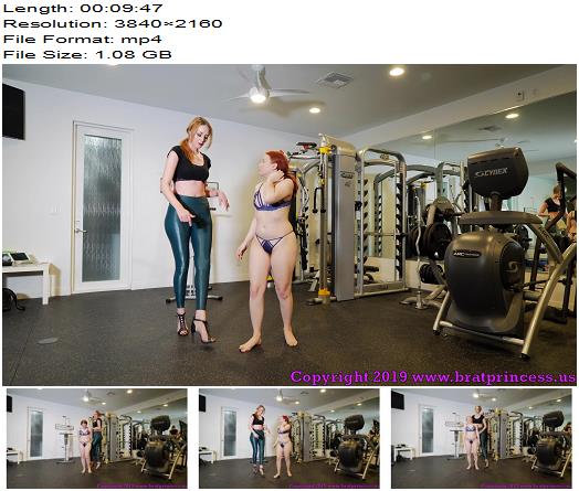 Brat Princess 2  Lizzy Lamb and Sablique von Lux  Tiny Girl Pushed Around in Gym 4K  Height Humiliation preview