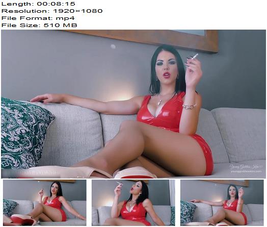 Young Goddess Kim  Mistress in Red  Smoking preview
