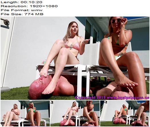 Brat Princess 2  Kat and Nika  Bikini Goddesses get Feet Worshipped while Sunbathing 1080 HD  Foot Worship preview