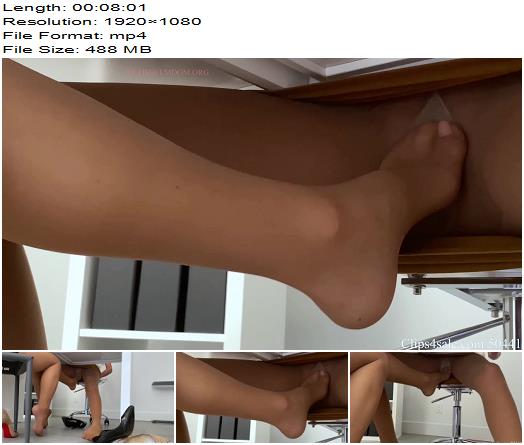 Bratty Babes Own You  Cleo Gets Raise By Making Boss Ari Cum In Pantyhose HD  Footjob preview