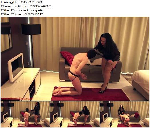 Mistress Ezada Sinn  Milked whipped and fed his own cum  Whipping preview