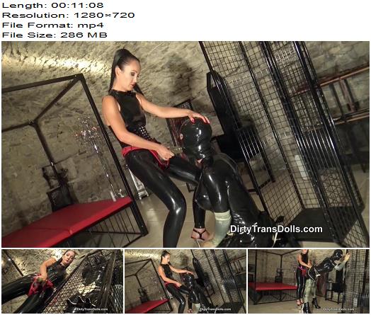 DirtyTransDolls  Deepthroated rubber fuck doll part 1  Fetish liza  Pegging preview