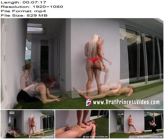 Brat Princess 2  Macy  Tramples a Boy by the Pool while Other Girls Take Pictures 1080 HD preview