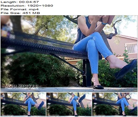 Misha Mystique  College Girl on Bench Dangling Flats  Fetish preview