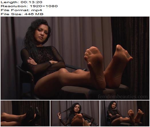 Femdombeauties  Goddess Zenobia  Pantyhose Feet 3  Footworship preview