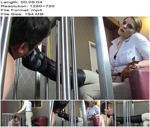 SADO LADIES Femdom Clips  The Caged Bootlicker   Mistress Cloe  preview