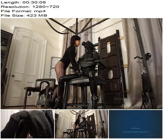 Elise Graves Bondage Liberation  Making a Pig of Yourself  SteveLovesKink and Elise Graves  Rubber Gimp Anally Impaled with Dildo while Cock and Balls are Electrified preview