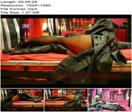 Domina Patricia  Lederfesselsack  Leather Bondage Sack CBT 1080 HD  Female Domination preview