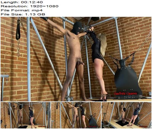 Sadistic Queens  Miss Courtney  Bounded and Brutally Busted 1080 HD  Ballbusting preview