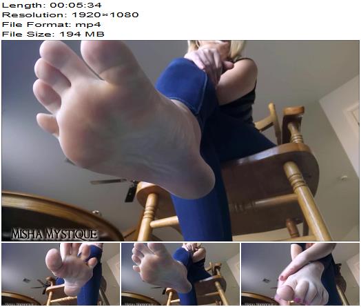 Misha Mystique  Foot Fetish Tease  Bare Feet and Jeans  Footworship preview