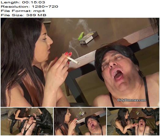 DirtyDommes  Filthy ashtray slut  Fetish Liza Coco de Mal  Smoking preview