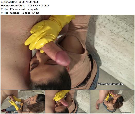 Glovemansion  Yellow rubber gloved blowjob preview