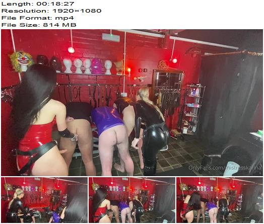 Mistress Karina  Double Domme Ass Stretching session  Pegging preview