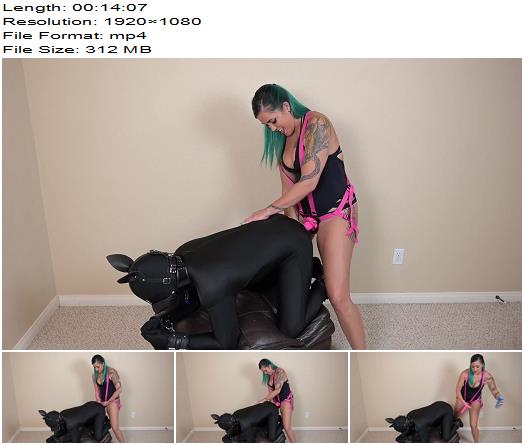 Femdom Dominatrix Mistress Pegging BDSM Puppy Slave with Strapon of Melody Cheeks studio preview