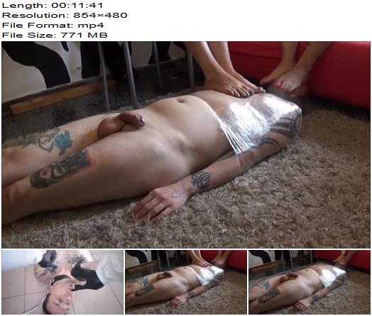 Mummified slave in action of Katia  Michelle home video studio preview