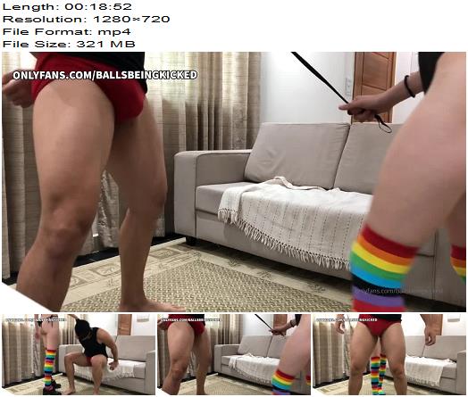 Balls Being Kicked  Heels And Swimsuit  Ball Abuse preview