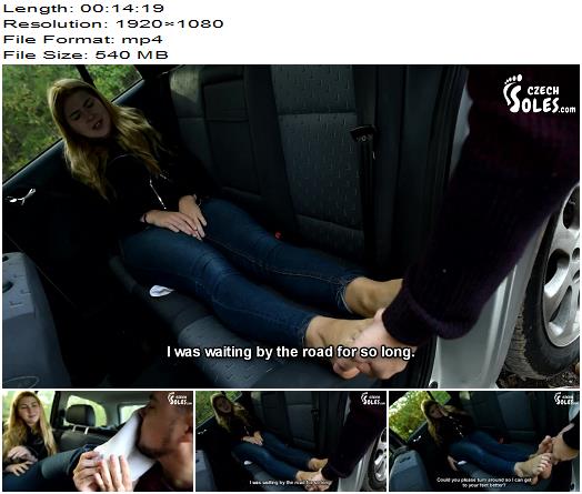 Czech Soles  Young hitchhiker gets a ride for her BIG sexy feet  Foot Worship preview