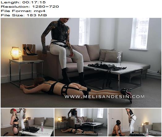 Melisande Sin starring in video Strap on slave training   Female Slave vs Male slave preview
