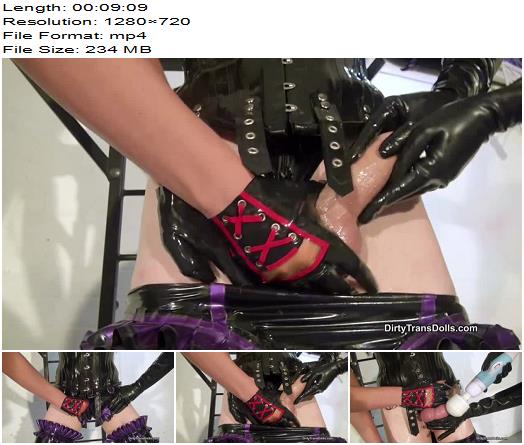 DirtyTransDolls  Rubber TV teased and milked part 1  Ladyboy preview