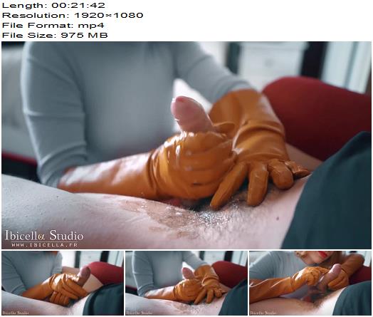 Ibicella FR  Handjob  vintage leather gloves and multiple orgasms torment with Ibicella  Handjob  Milking preview