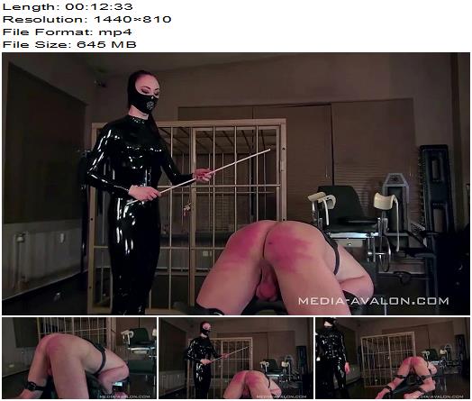 Lady Mephista starring in video Caning of Media Avalon studio preview