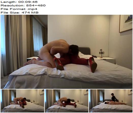 SLAVE EATING HIS CUM FROM MY LEATHER PANTS preview