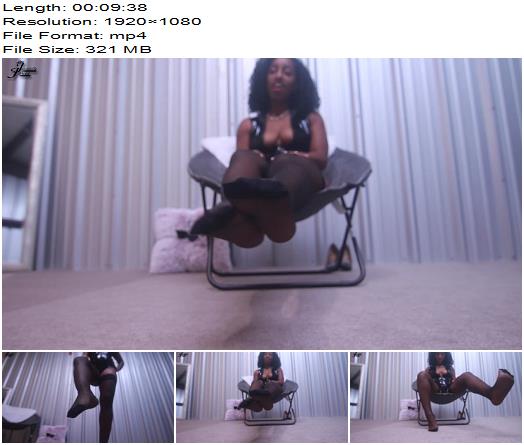 Ebony Empress Jess  Slave to my feet in nylons  Footjob Trampling Footworship Shoejob preview