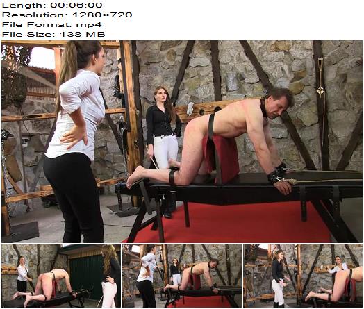 SadoLadies  Caned By 2 Bitches  Mistress Cloe Lady Sarah  Whipping and Caning preview