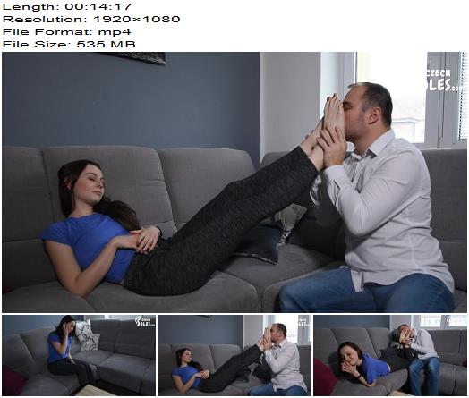 Czech Soles  Sexy maid gets her feet worshiped by horny landlord  Foot Worship preview