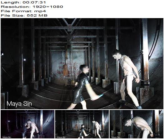 Maya Sin starring in video Ballbusting Interrogation with truth serum in an underground bunker preview