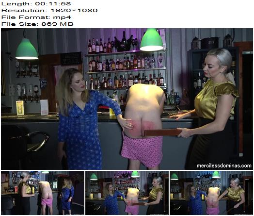 Merciless Dominas  Miss Hunter Miss Jessica Wood  Stoned Bartender  Spanking preview