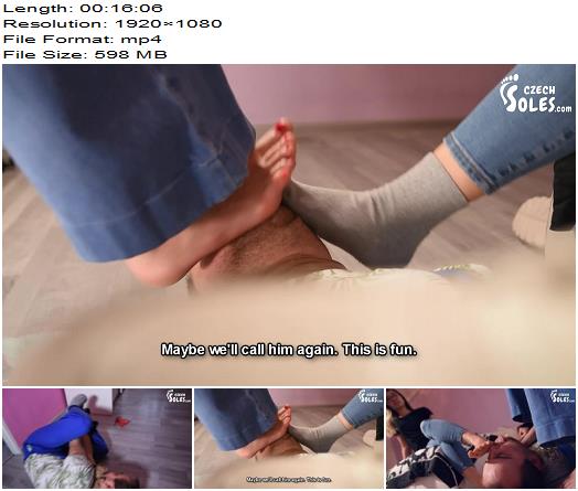 Czech Soles  Sun Ester  Indecent handyman learns his lesson below their 4 dominant feet  Fetish preview