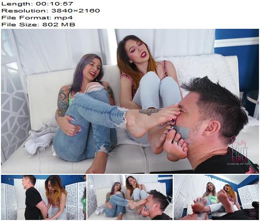 Bratty Foot Girls  Onyx and Mia  Lose the Game Smell the Feet 4K  Fetish preview