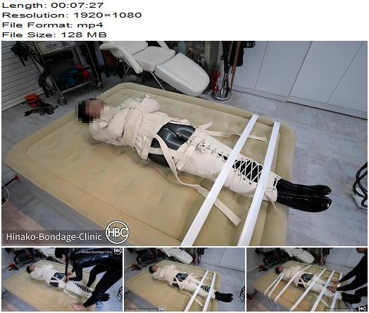 Hinako House of Bondage  Taped Down to the Bed in a Latex Cat Suit and Canvas Straitjacket  Amateur preview
