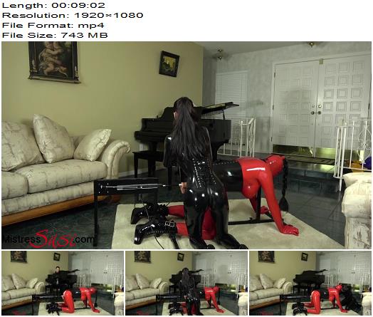 Mistress Susi s Fetish Clips  The Rubberdoll on the Fucking machine  StrapOn preview