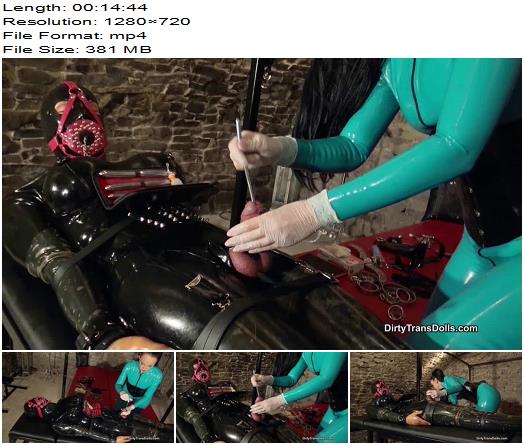 Queens of Kink  DirtyTransDolls  Rubber Doll Stretching Stage 2  Urethral Sounds preview