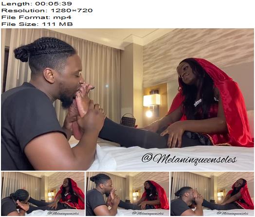 Melanin Queen Soles  Little red riding hood get her feet worshipped sensually  Foot Worship preview