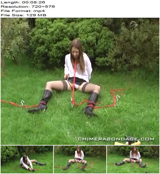 Chimera Bondage  Masie Dee sits on the grass and ties preview